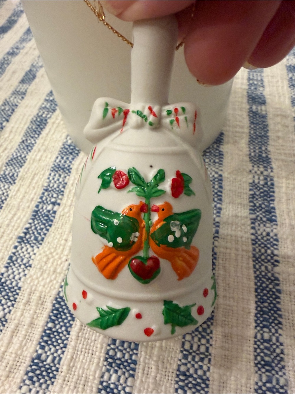 J C Penney 12 Days of Christmas Bell Ornament “Two Turtle Doves” Vintage